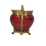 Earthenware and gilded bronze planter