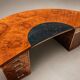 Vintage executive desk in burl wood – 1970s