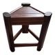 Tabouret en rotin brûlé années 60