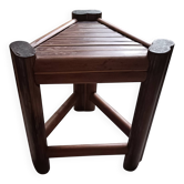 Tabouret en rotin brûlé années 60