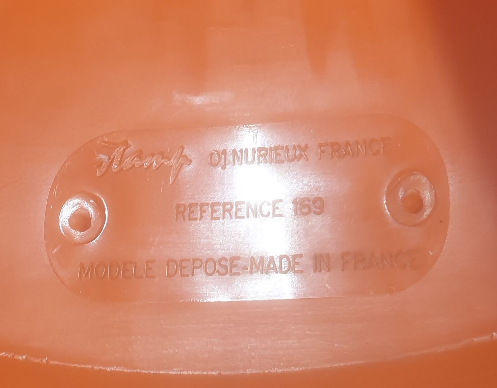 Vintage Stamp Orange Stool