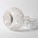 Carafe à vin en verre à motifs de roses, Empoli, Italie, années 1950