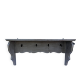 Old Wall-Mounted Shelf Coat Rack Solid Oak Shabby Chic Finish