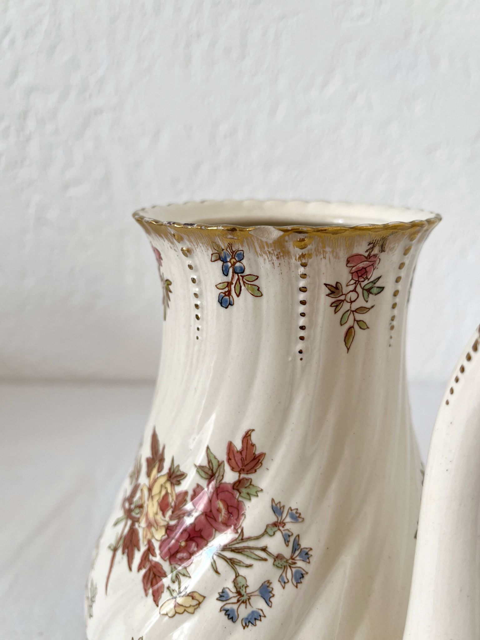 Louis XV style ironstone coffee pot from Sarreguemines