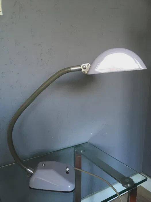 Helo Neuburg desk lamp, light grey lacquered metal, Germany, 1960s