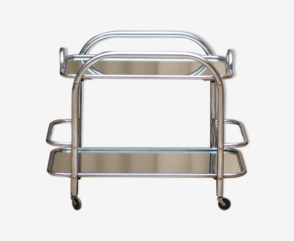 Desserte art déco chrome et miroirs