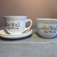 Arcopal cups and under cups decoration liberty, vintage 80's