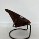 Fauteuil boule vintage en daim par Lusch & Co., 1970s