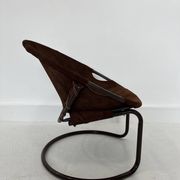 Fauteuil boule vintage en daim par Lusch & Co., 1970s