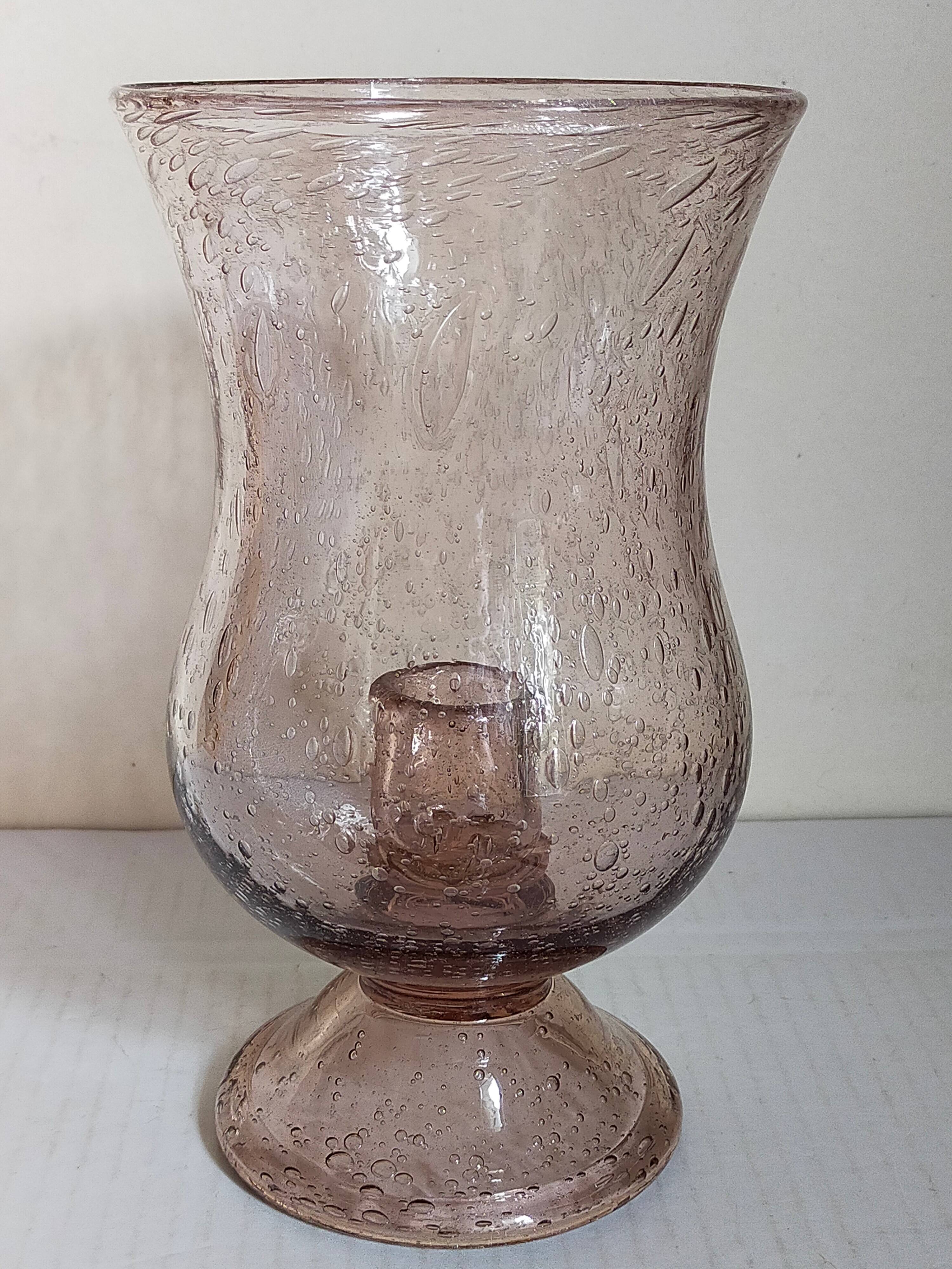 Vintage Biot blown glass tealight holder
