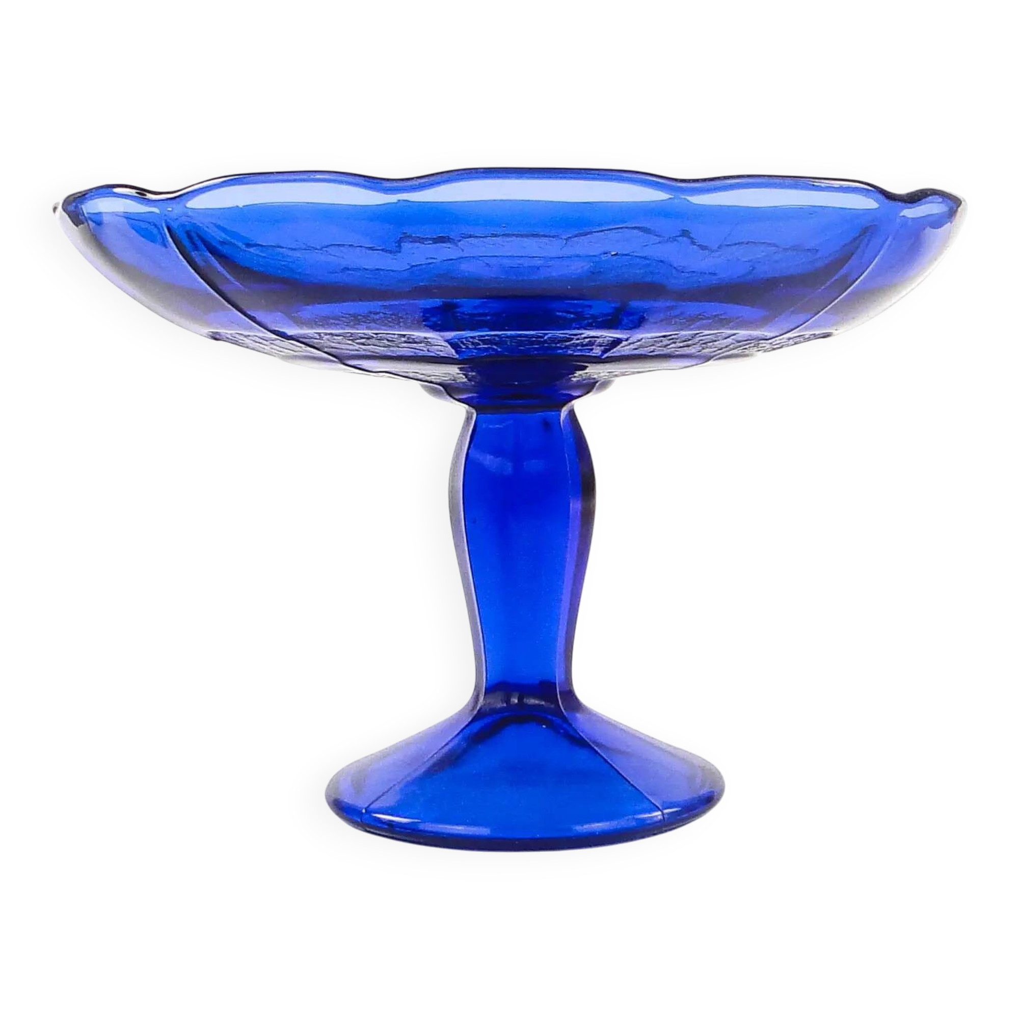 Bol à fruits Art Déco, verre pressé, Ząbkowice, Pologne, années 1950
