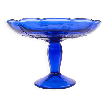 Art Deco fruit bowl, pressed glass, Ząbkowice, Poland, 1950s