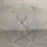Plexiglass folding table, 1970s