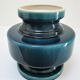Vase céramique craquelée bleu canard 1970