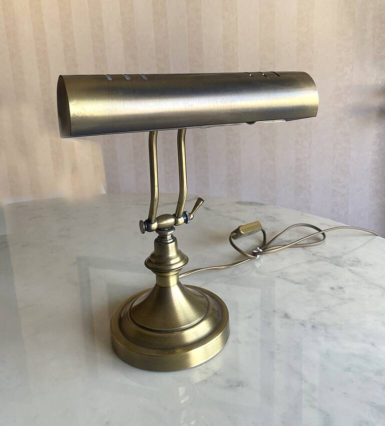 Copper notary style lamp, 1970