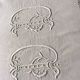 Antique linen linen linen large monogram AA and hand embroidered day lines