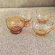 Set of four vintage amber glass cups