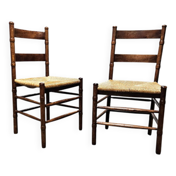 2 x Art Deco rush chair / Amsterdamse school / Jac Levee / mid century