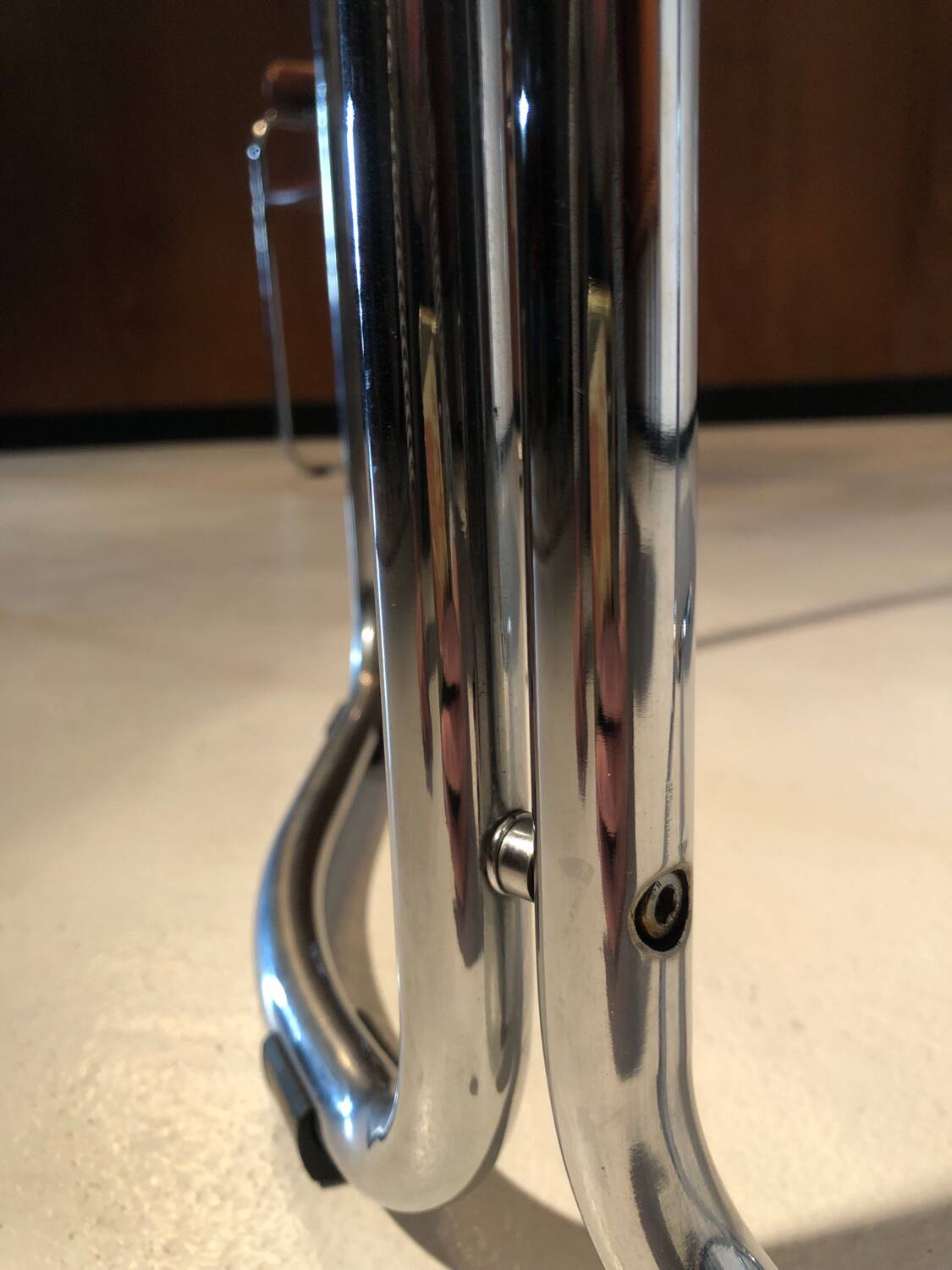 Pair of vintage armchairs, cognac leather and chrome steel 1970