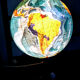 Earth globe tripod Taride glass 1966