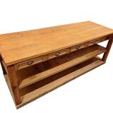 Large old draper's table with 5 drawers