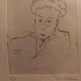 Set of three sanguine drawings