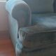 Canapé velours bleu 1940-1950