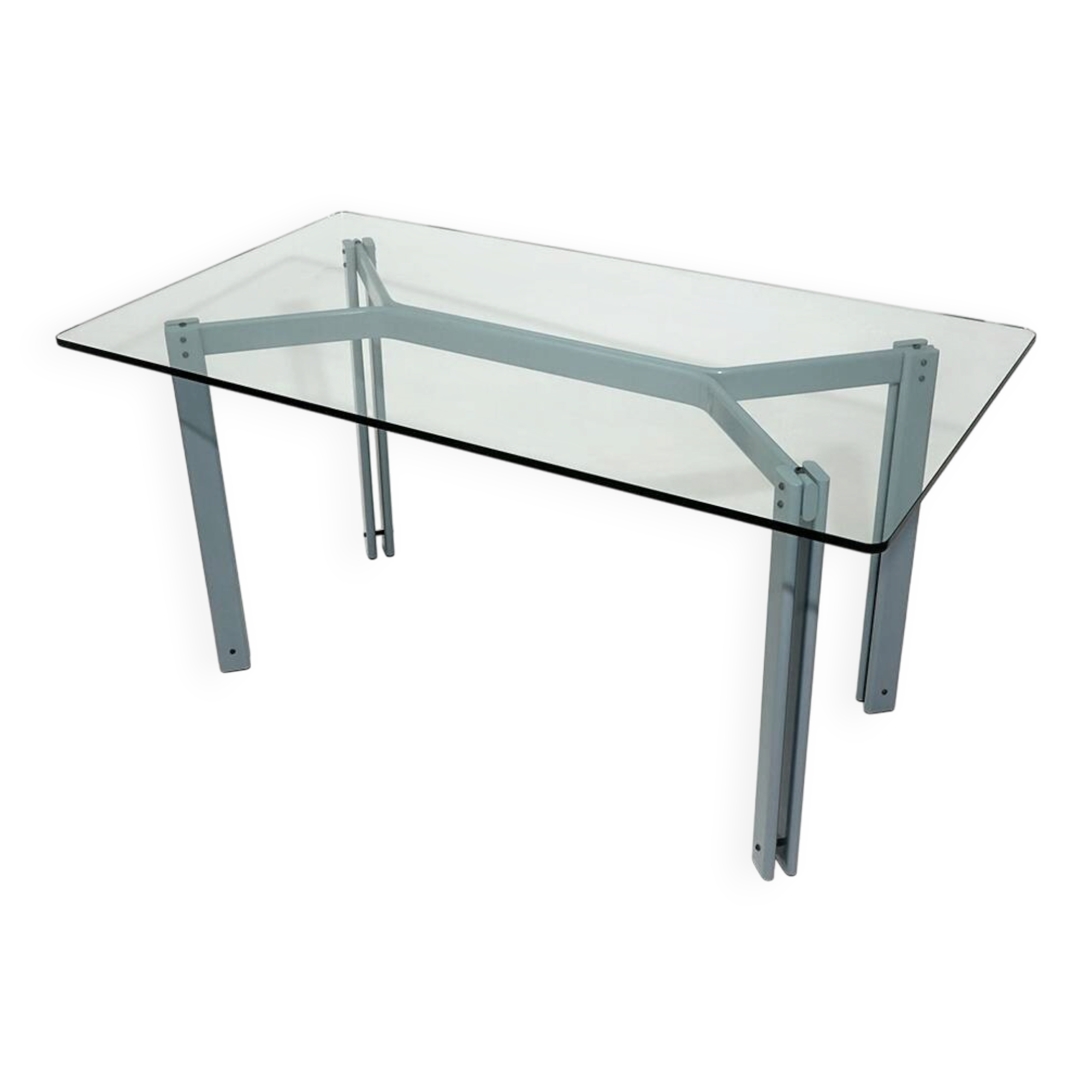 Table, rectangular glass top by Bruno Brunati and Carlo Zerbaro for Cidue
