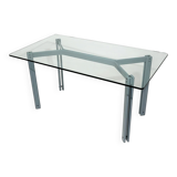Table, rectangular glass top by Bruno Brunati and Carlo Zerbaro for Cidue