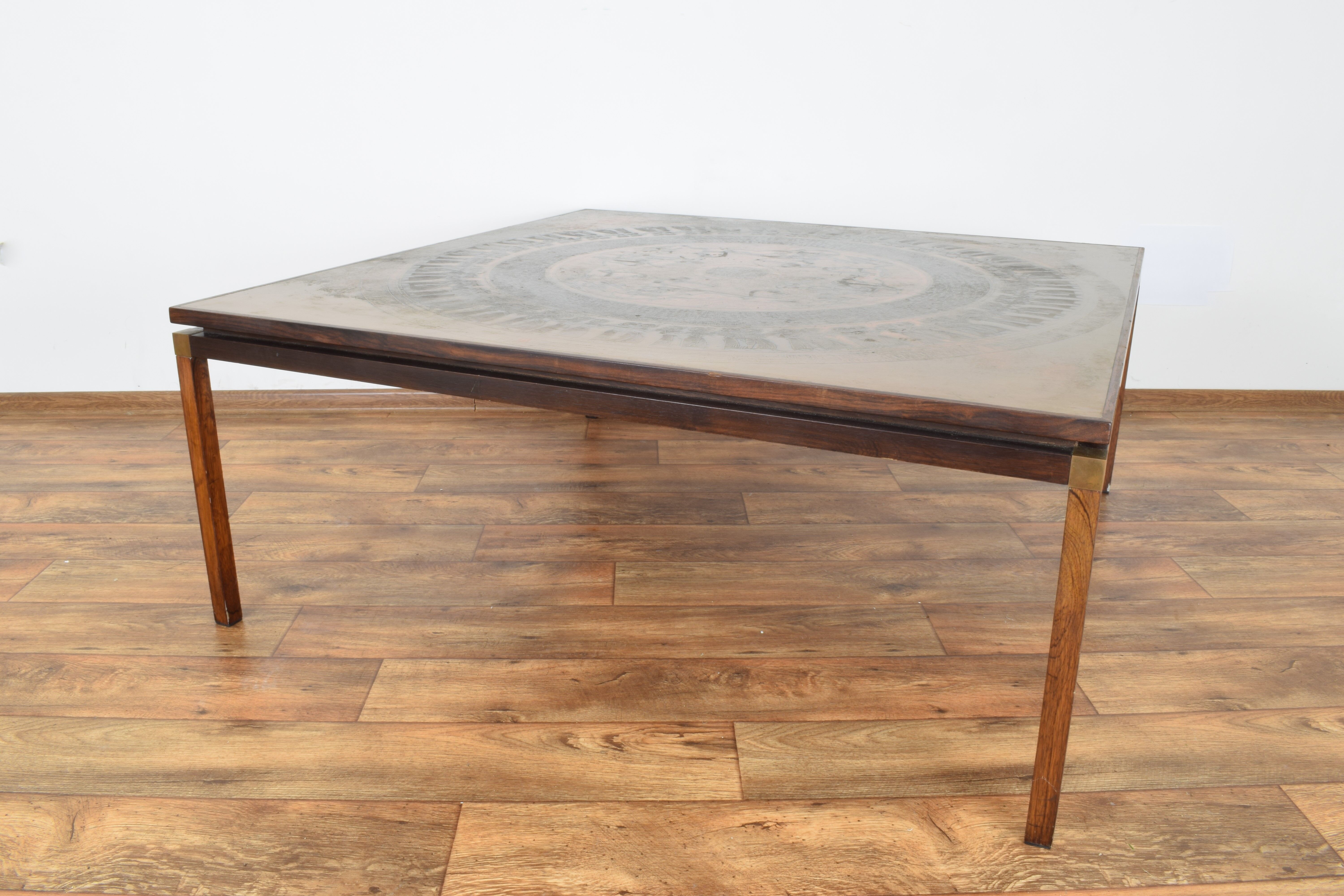 Coffee table with egyptian decoration, 1970