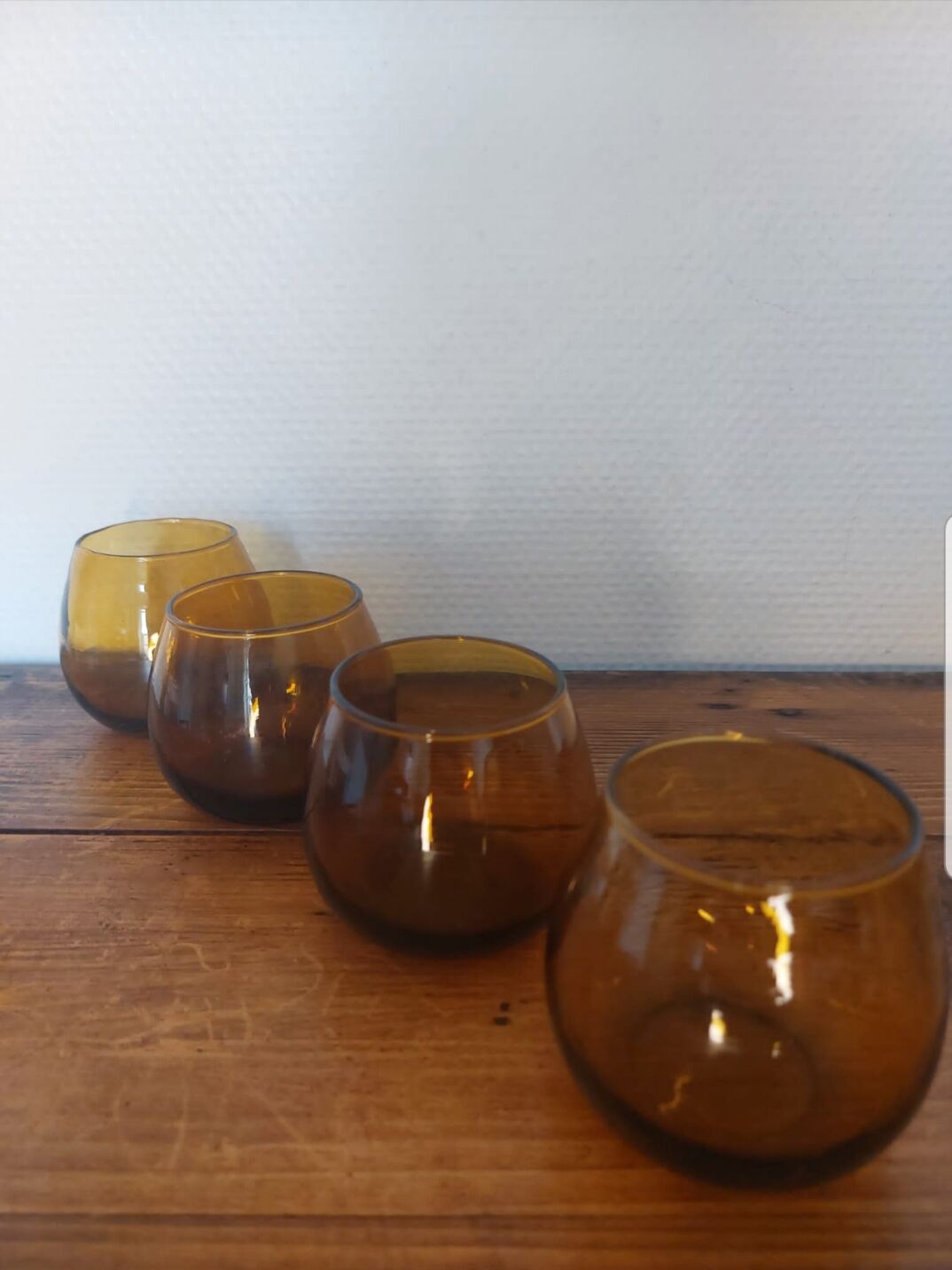 Set of amber glasses