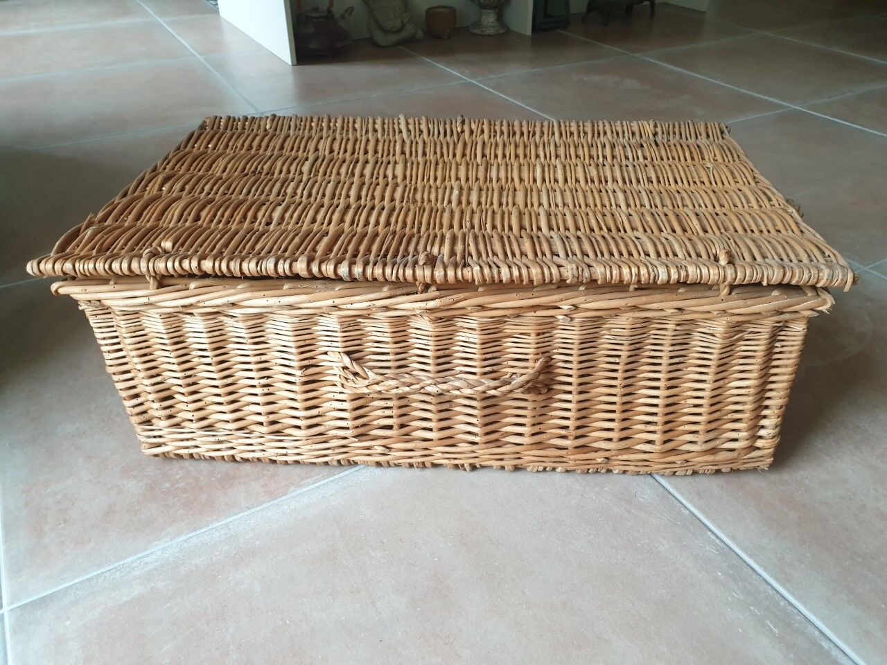 Antique wicker trunk