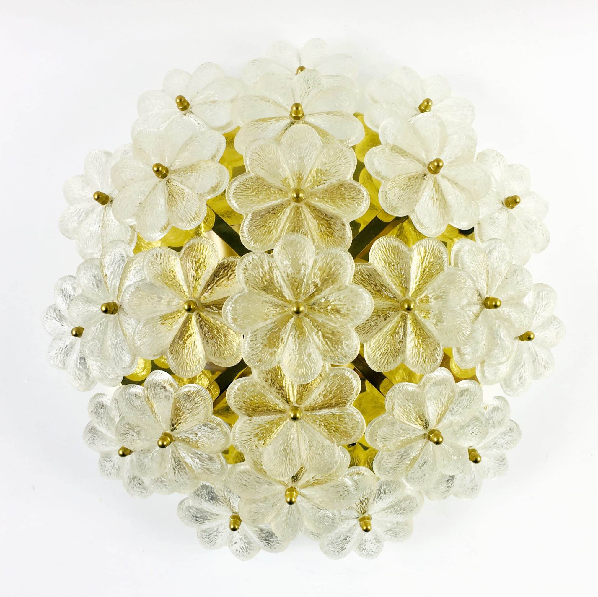 Mid-century floral ceiling light in Murano glass by Ernst Palme, Germany, 1970s
