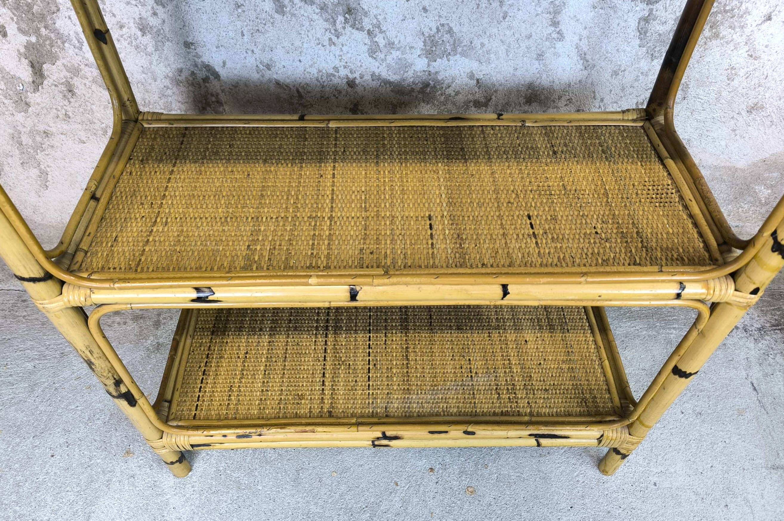 Vintage rattan shelf