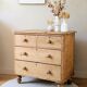 Renovated antique English solid pine chest of drawers.