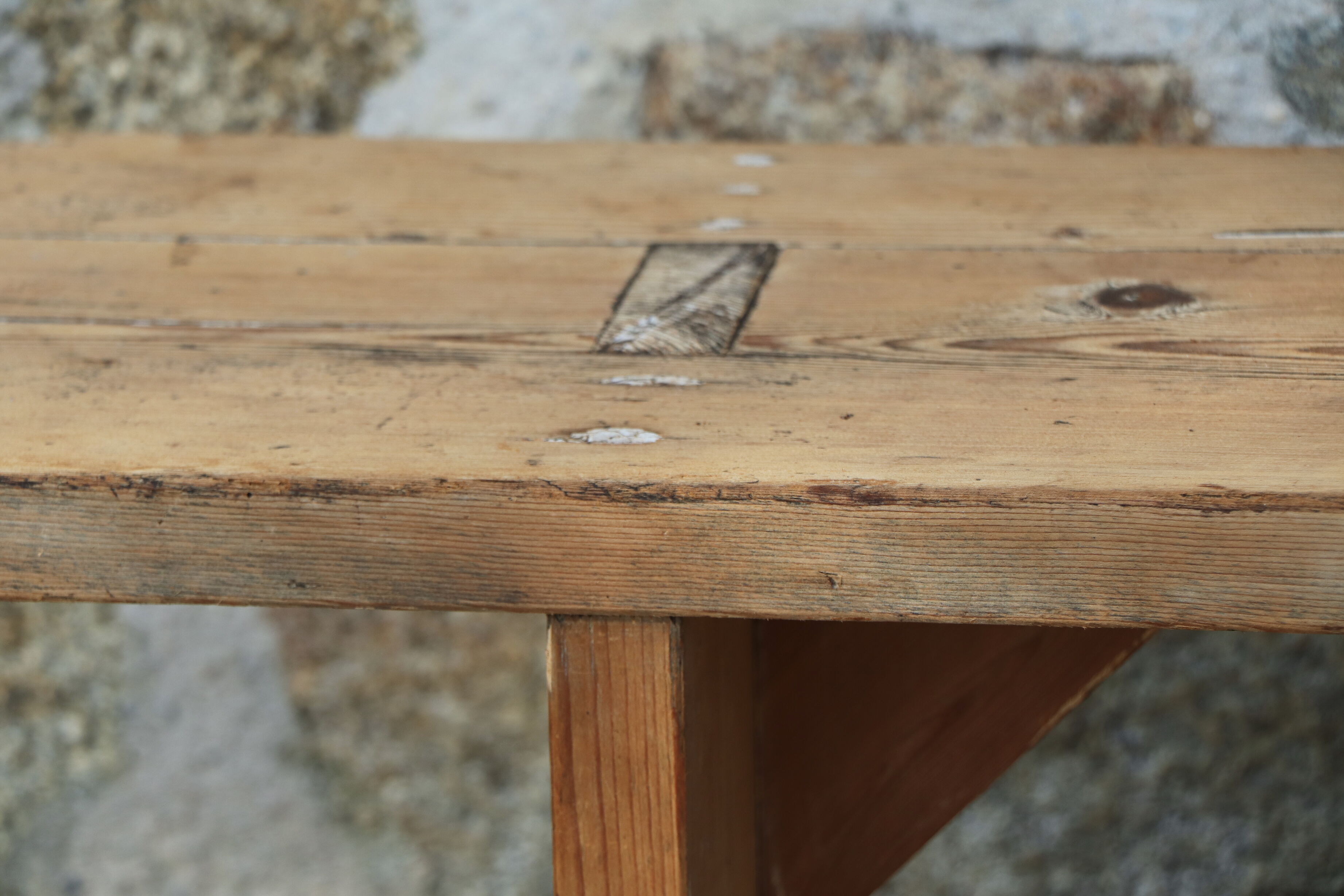 Old wooden bench patina