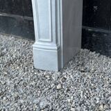 Louis XV style fireplace in grey and white Carrara marble circa 1980