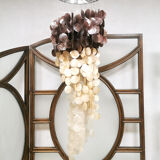 Vintage capiz shell chandelier ‘two tone’