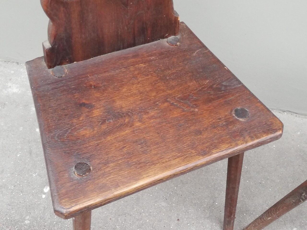 Pair of antique solid oak chairs
