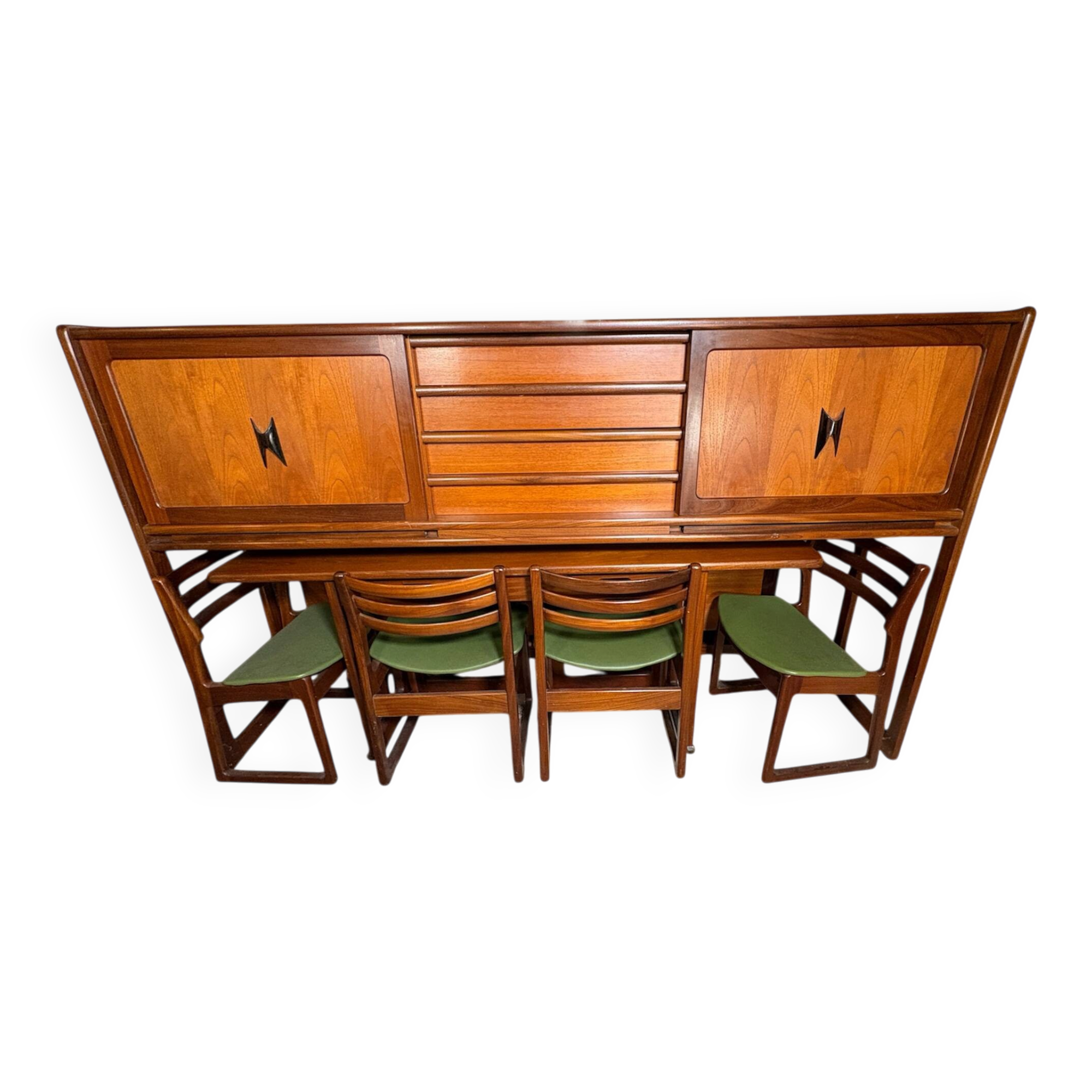 Ensemble de salle à manger vintage en teck des années 50 par Elliotts de Newbury, vers 1960.