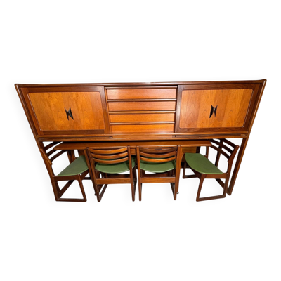 Ensemble de salle à manger vintage en teck des années 50 par Elliotts de Newbury, vers 1960.
