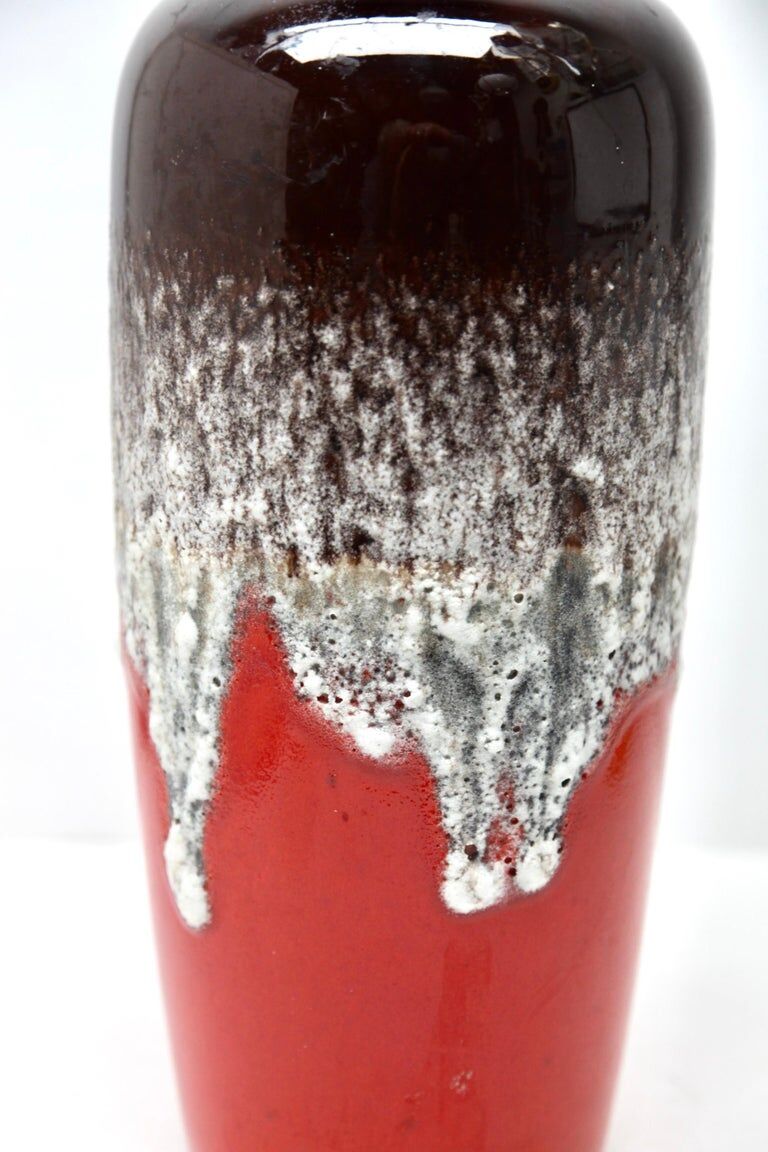 Red floor vase fat lava W-Germany '