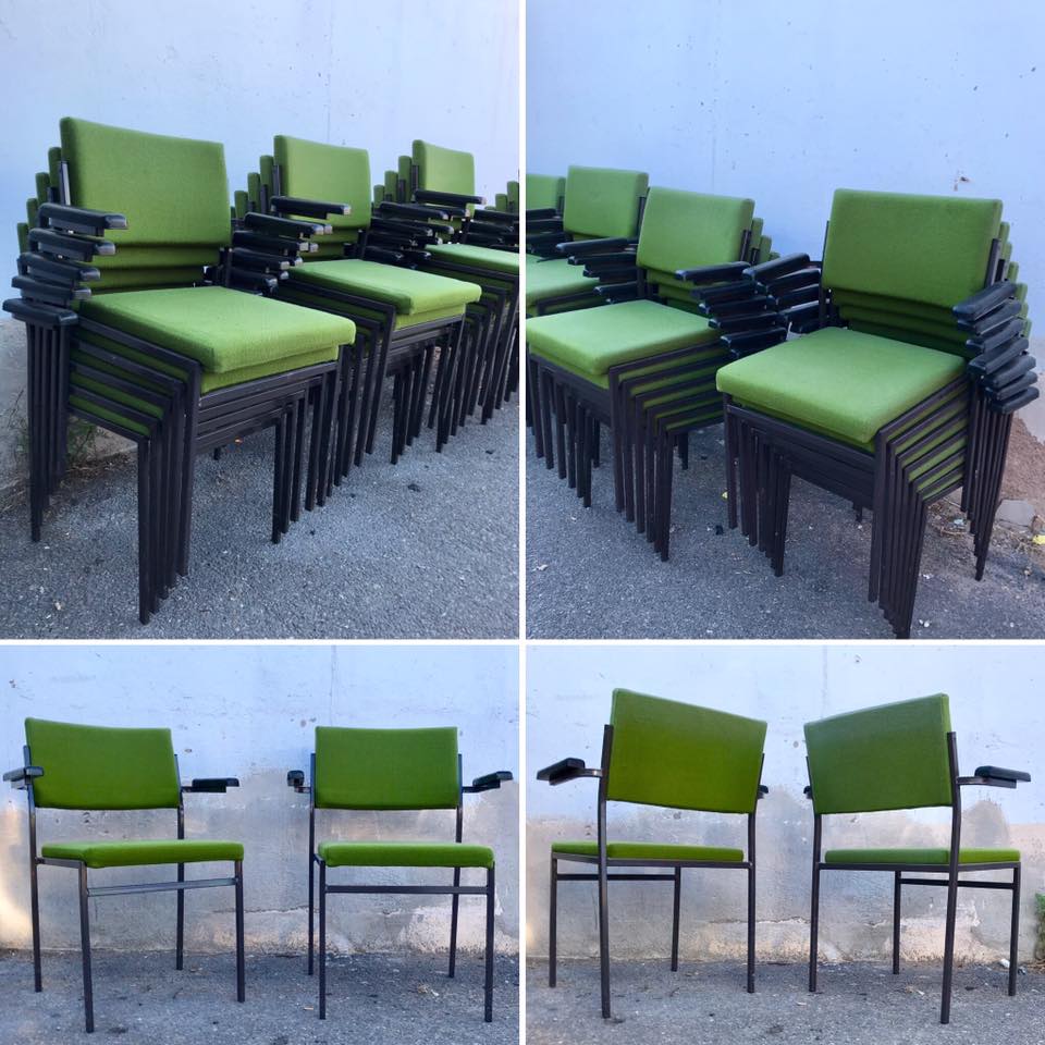 27 armchairs - modern - vintage - metal feet - 1960