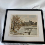 Lithograph "The Pontoon"