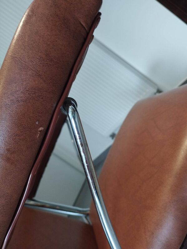 Fauteuil pliant attrbué  A. Monpoix, design moderniste, midcentury, vintage