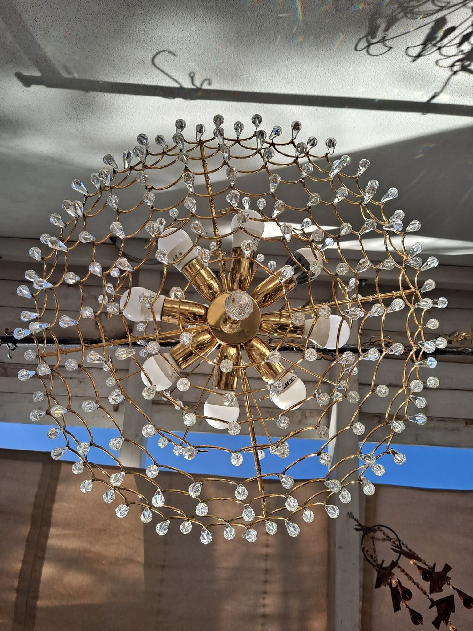 Lustre en cristal italien vintage 8 lumières
