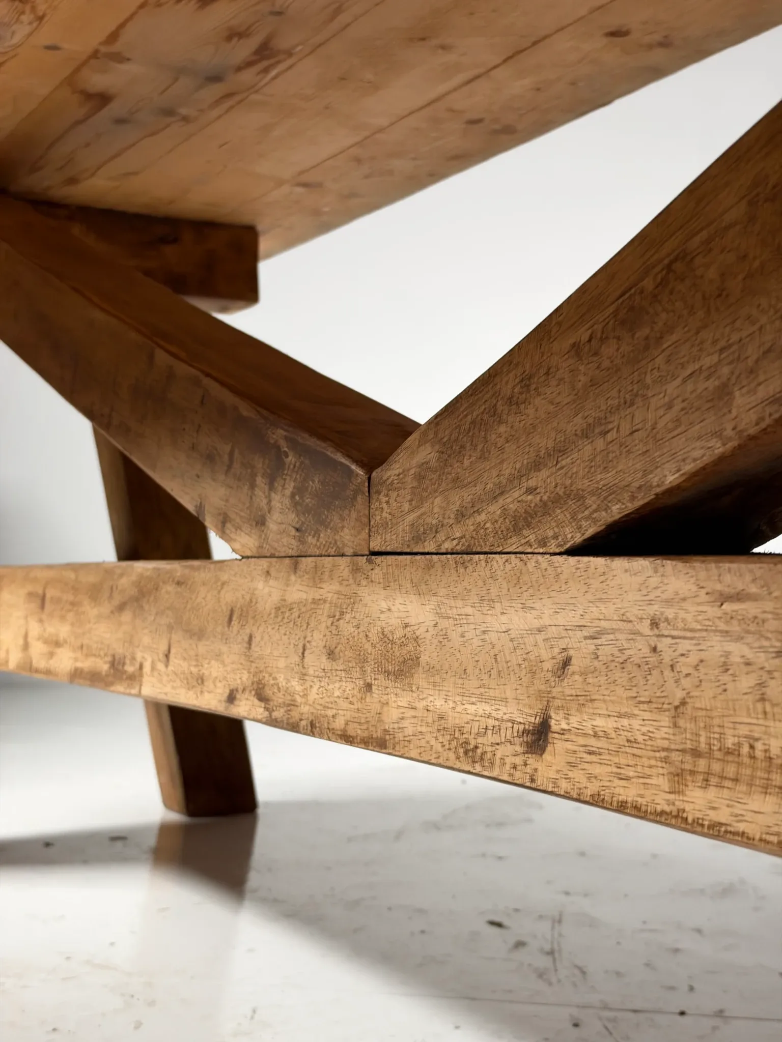 Grande table de monastère en bois style campagnard 298 cm