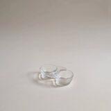 Paire de salières et poivrières en verre