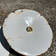 Industrial suspension pair with XL enamelled metal lampshade.