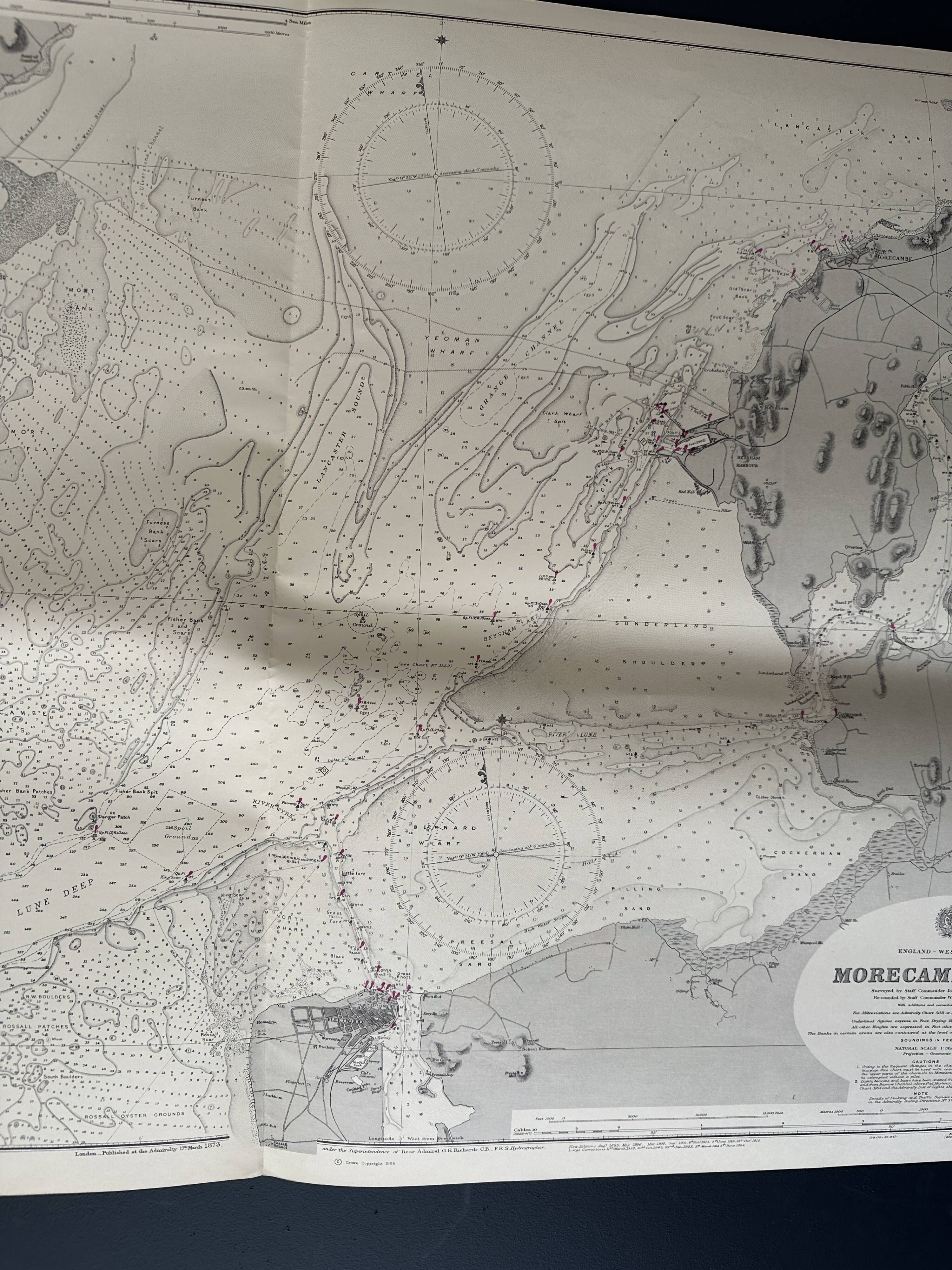 England West Coast Morecambe Bay Nautical Map